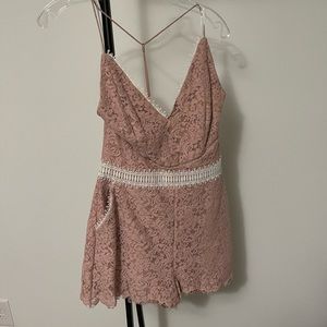 Saylor Blush Lace Romper size S